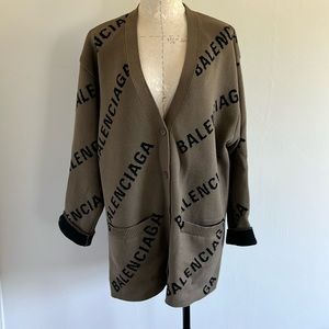 Balenciaga authentic cardigan logo wool